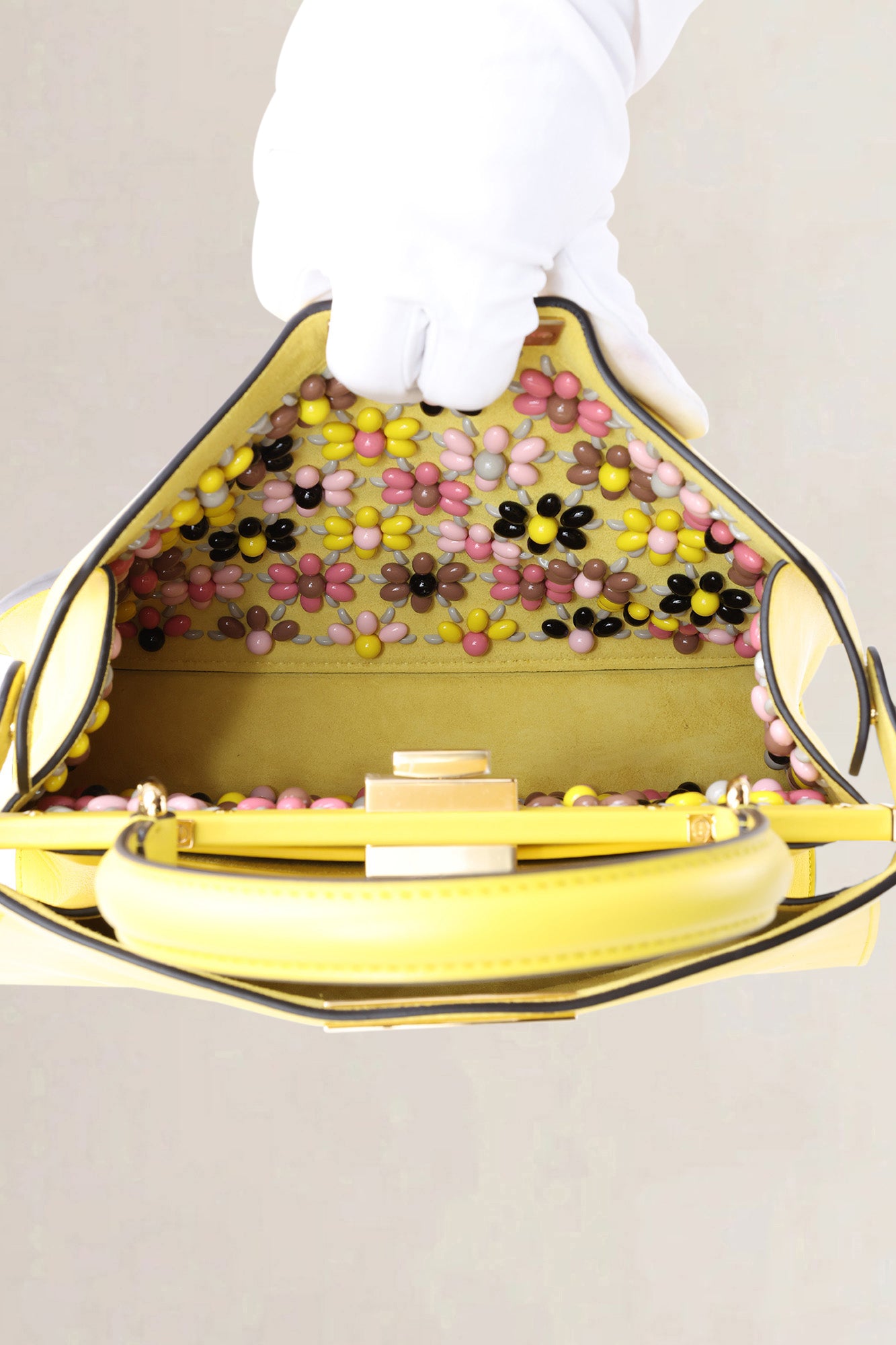 Fendi Yellow Peekaboo ISeeU Medium Crossbody Bag