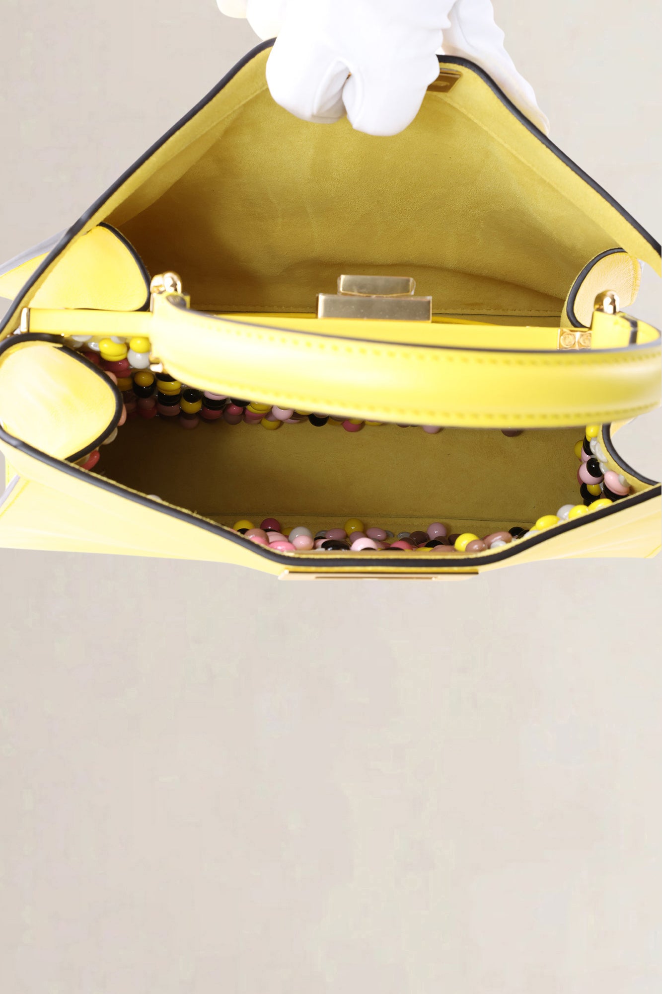 Fendi Yellow Peekaboo ISeeU Medium Crossbody Bag