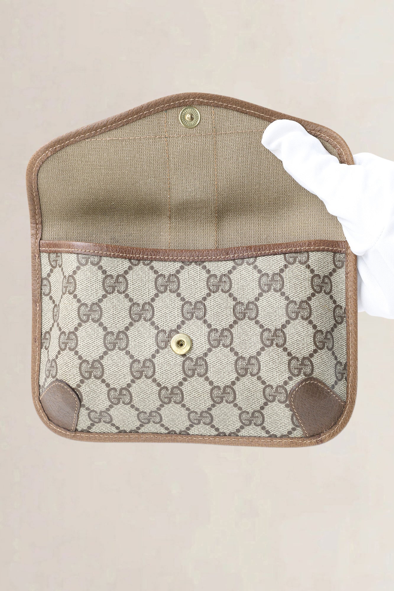 Gucci Beige & Brown GG Canvas Pochette