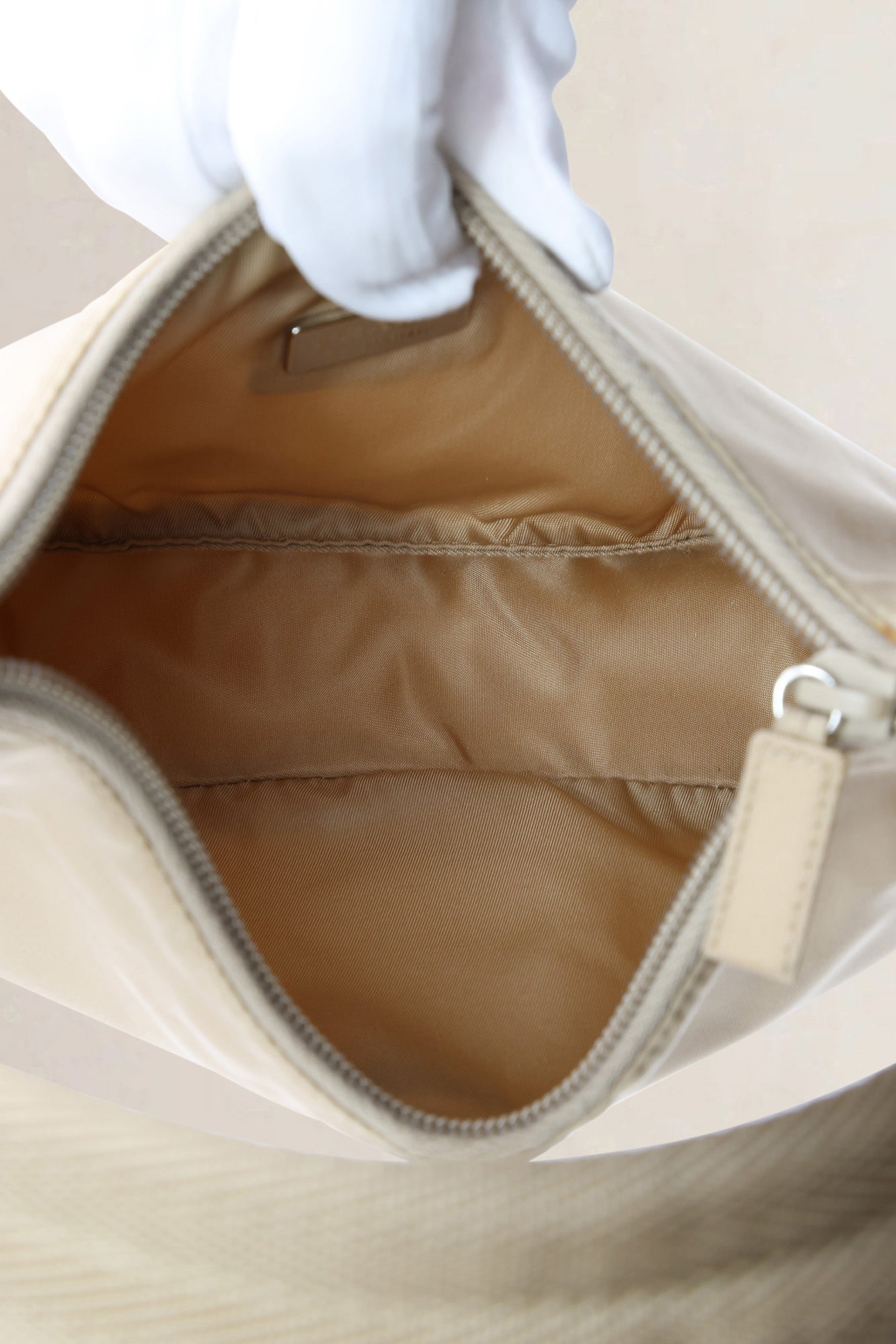 Prada Beige Nylon Shoulder Bag