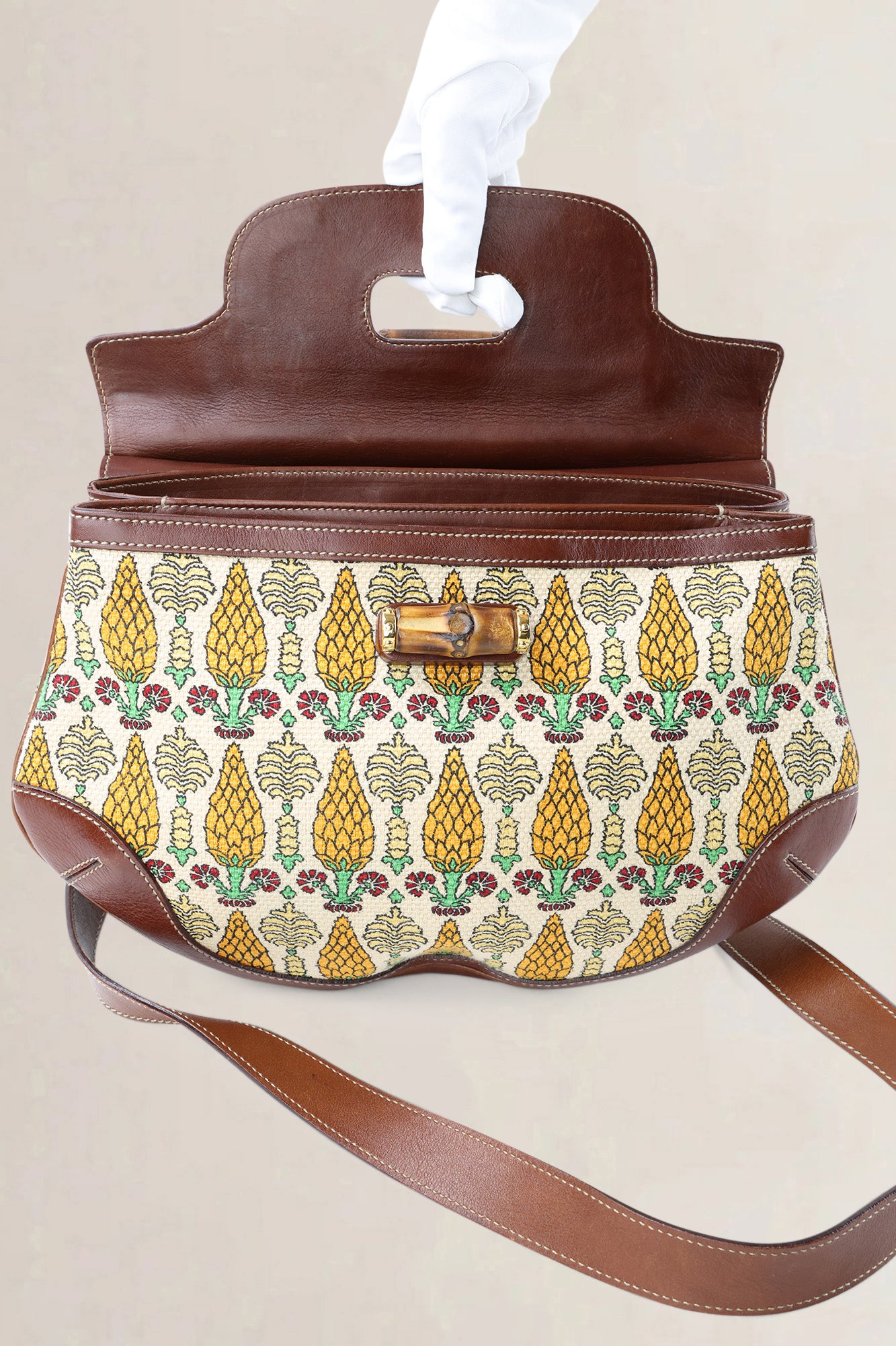 Gucci GG Canvas Peggy Bamboo Crossbody Bag