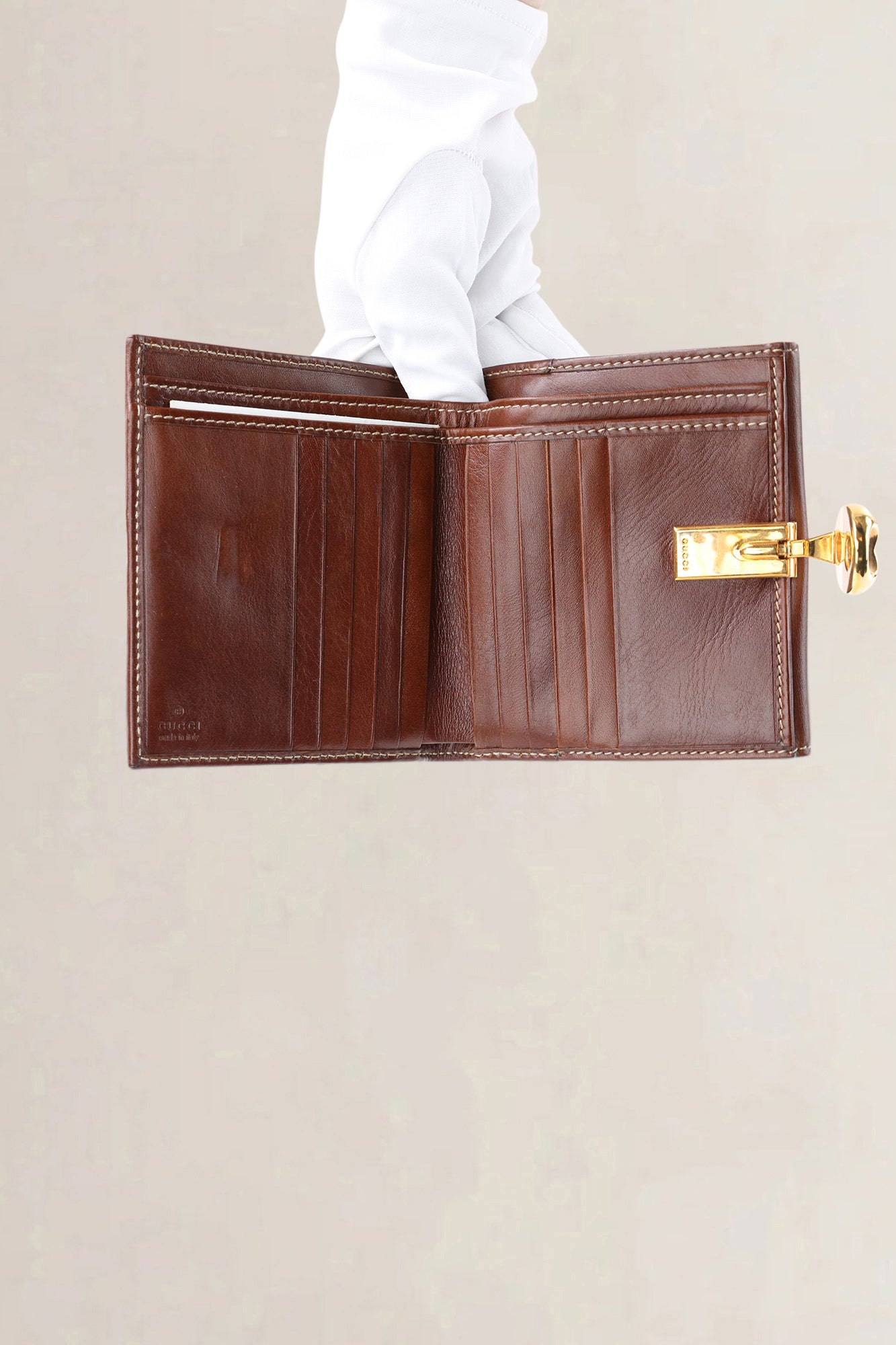 Gucci Brown GG Canvas Peggy Wallet