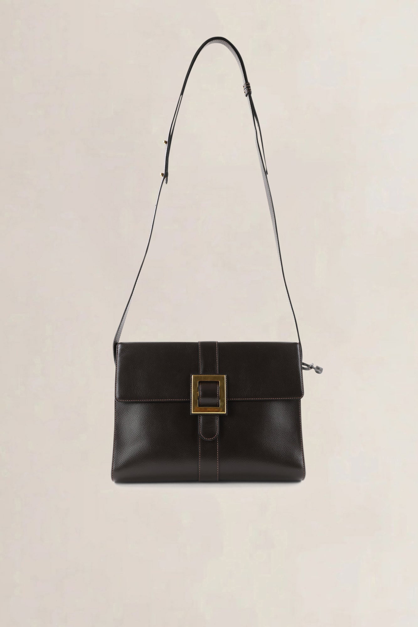 Delvaux Dark Brown Jumping Calf Leather Vintage Crossbody Bag