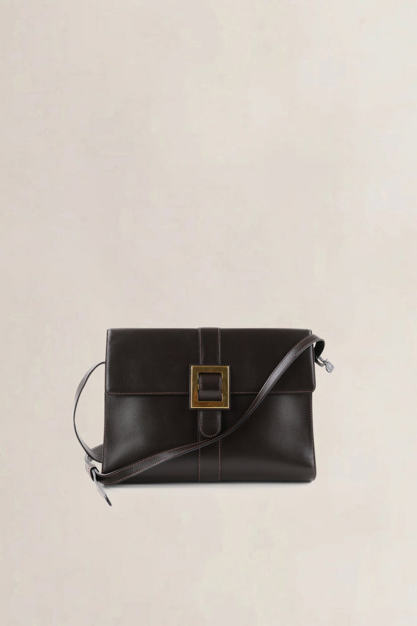 Delvaux Dark Brown Jumping Calf Leather Vintage Crossbody Bag