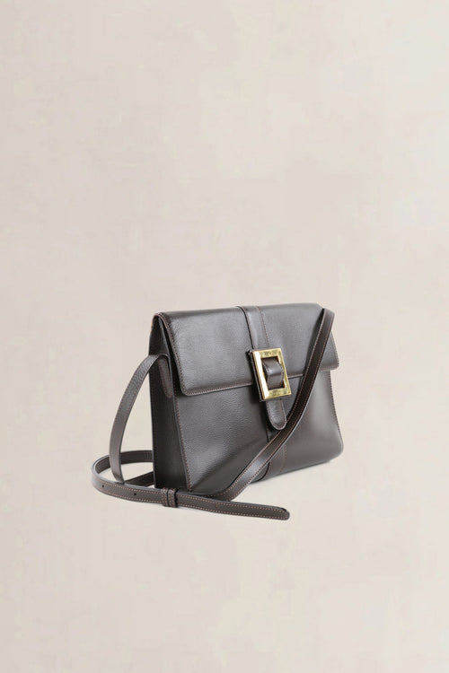 Delvaux Dark Brown Jumping Calf Leather Vintage Crossbody Bag