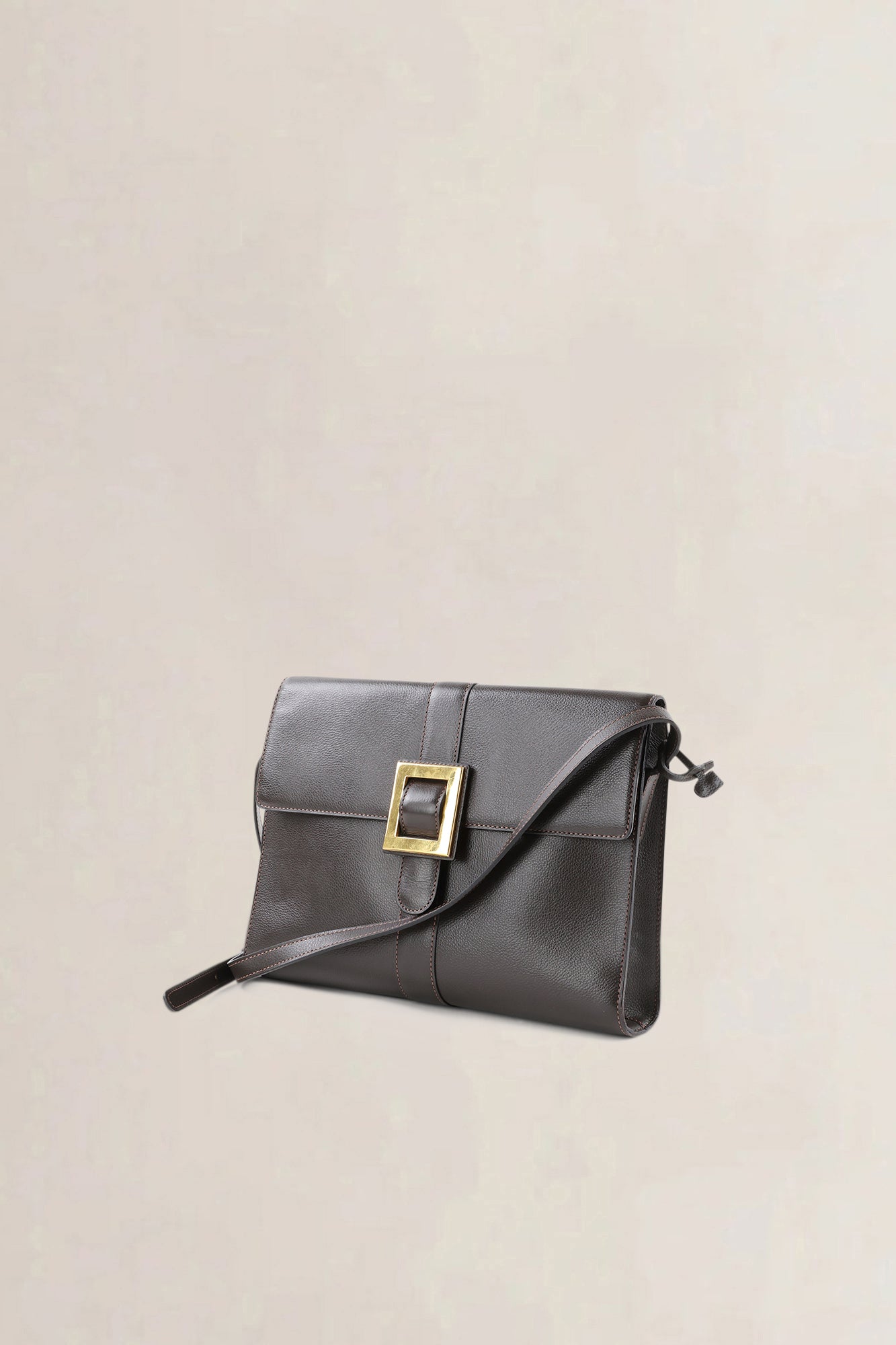Delvaux Dark Brown Jumping Calf Leather Vintage Crossbody Bag
