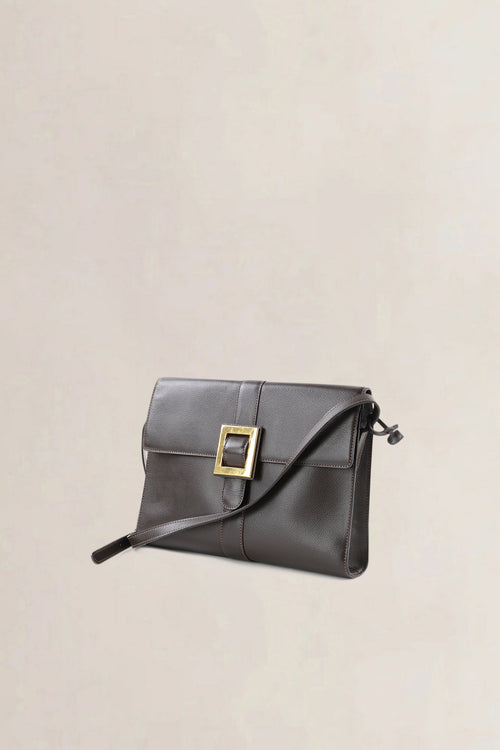 Delvaux Dark Brown Jumping Calf Leather Vintage Crossbody Bag