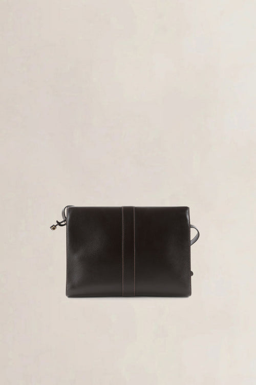 Delvaux Dark Brown Jumping Calf Leather Vintage Crossbody Bag