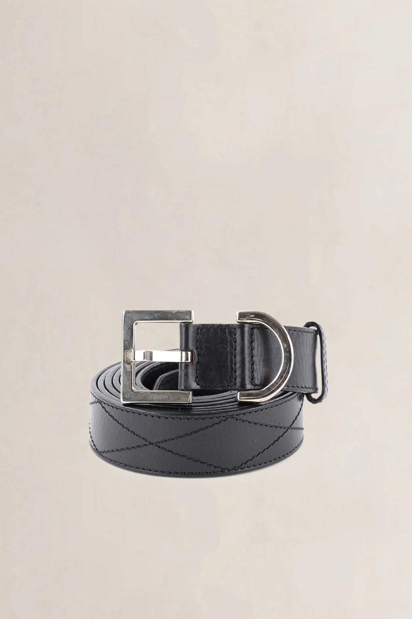 Givenchy Black Quilted Leather Belt — preloved