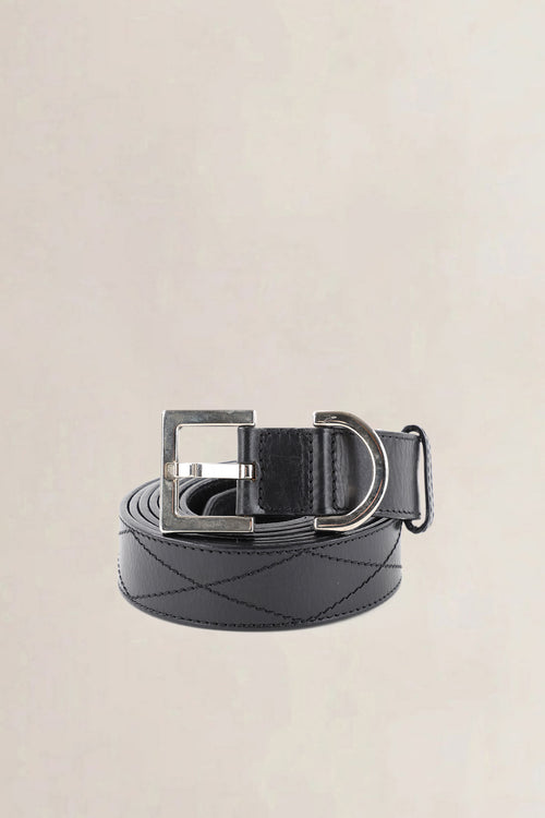 Givenchy Black Leather Quilted Belt