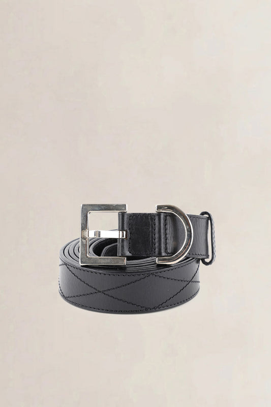 Givenchy Black Quilted Leather Belt — preloved