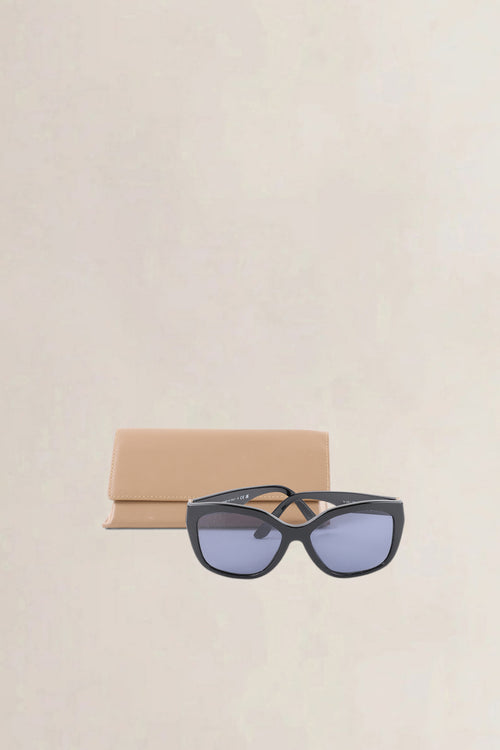 Burberry Black & Gold Oversized Sunglasses