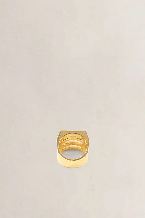Chloé Gold Brass Geometric Square Ring