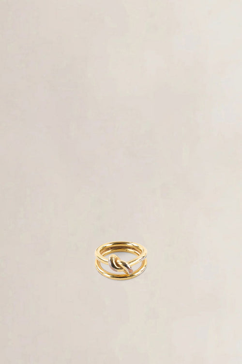 Celine Gold Tone Knot Ring