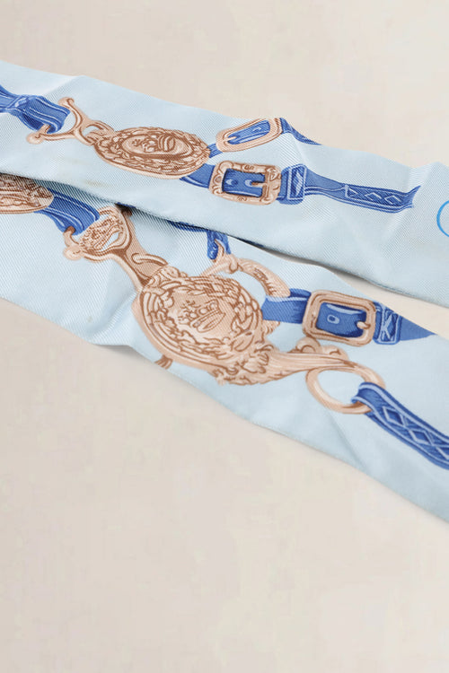 Hermès Blue & Beige Silk Brides de Gala Twilly
