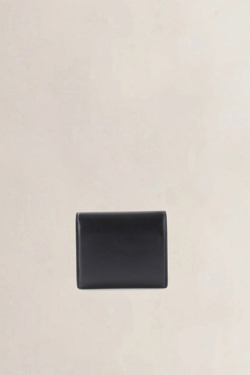 Céline Triomphe Black Shiny Calfskin Flap Wallet