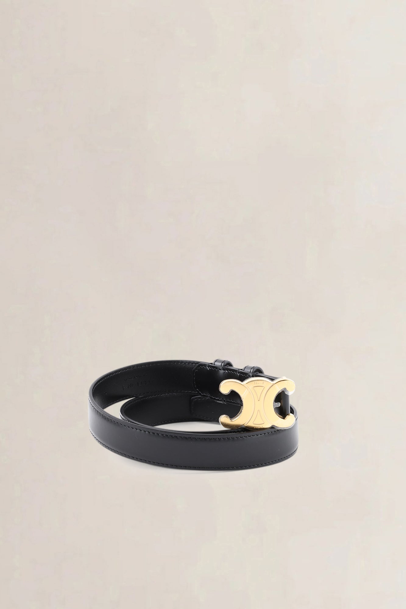 Celine Black Triomphe Belt