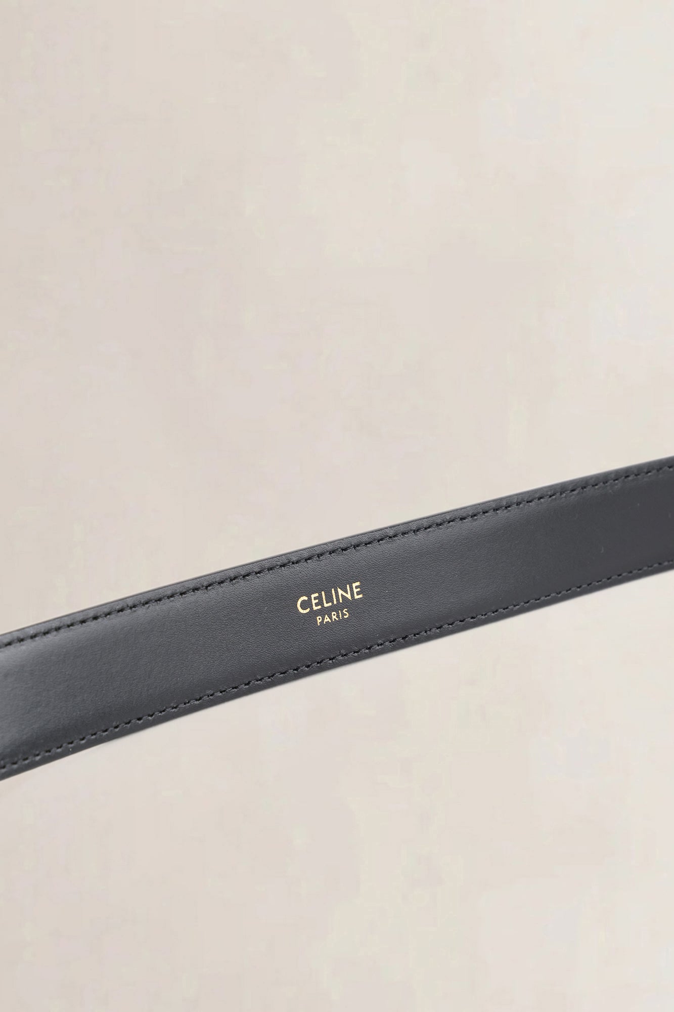 Celine Black Triomphe Belt
