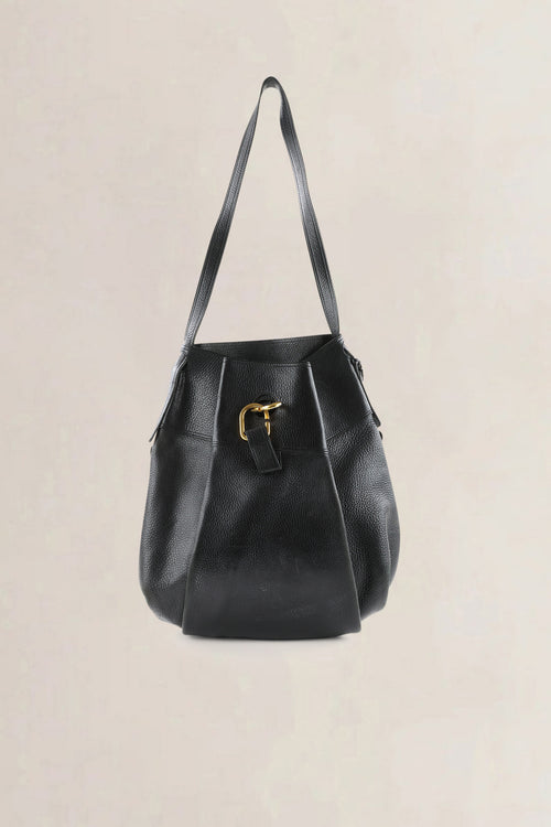 Delvaux Black Leather Faust Shoulder Bag