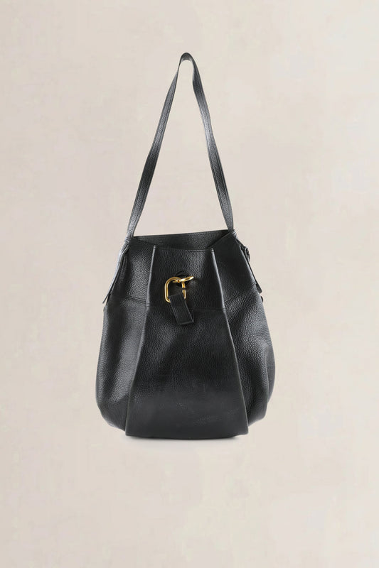 Delvaux Black Leather Faust Shoulder Bag