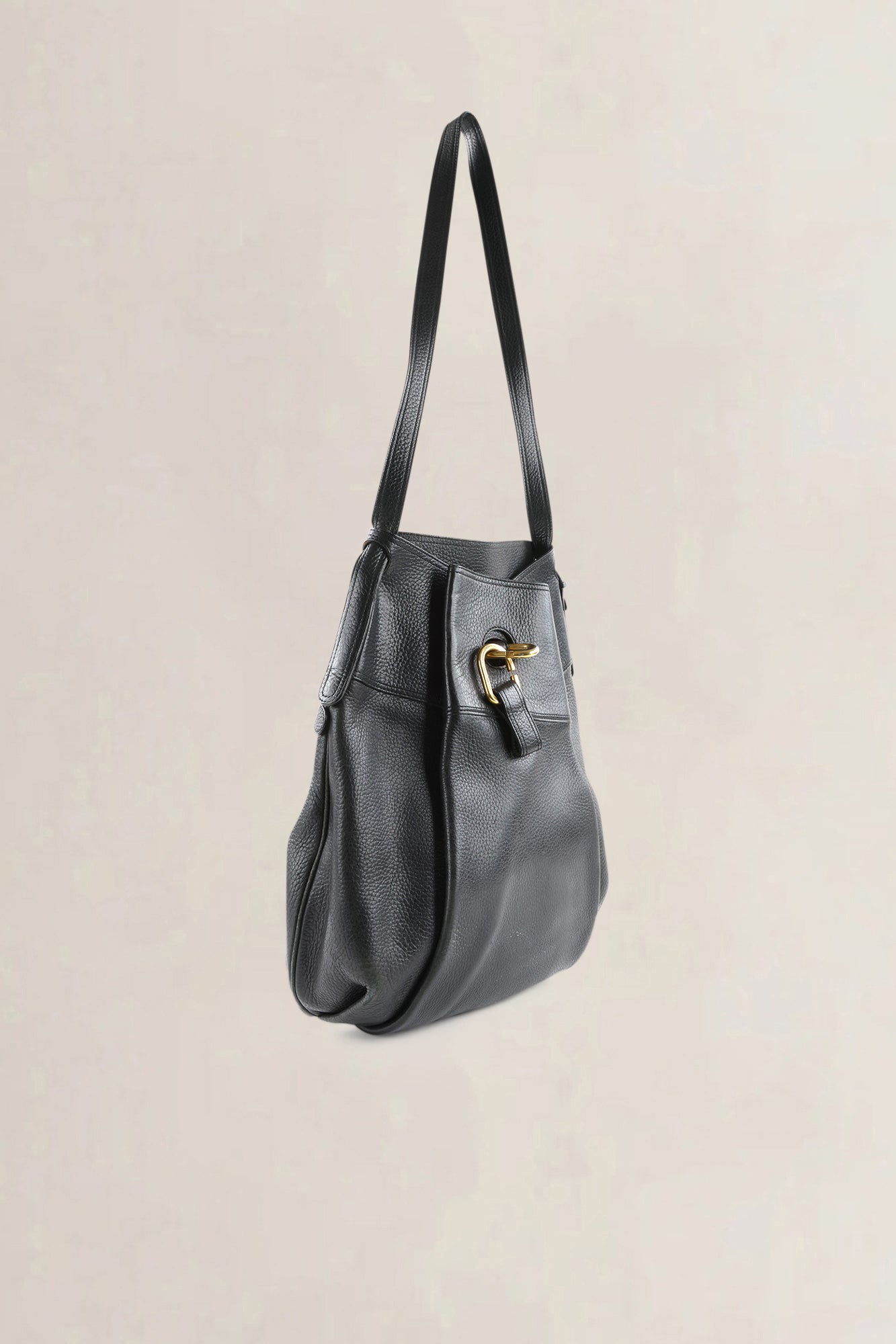 Delvaux Black Leather Faust Shoulder Bag