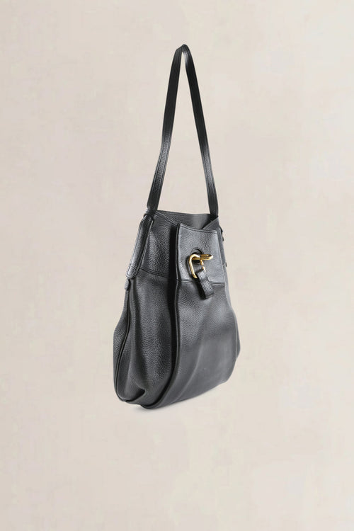 Delvaux Black Leather Faust Shoulder Bag