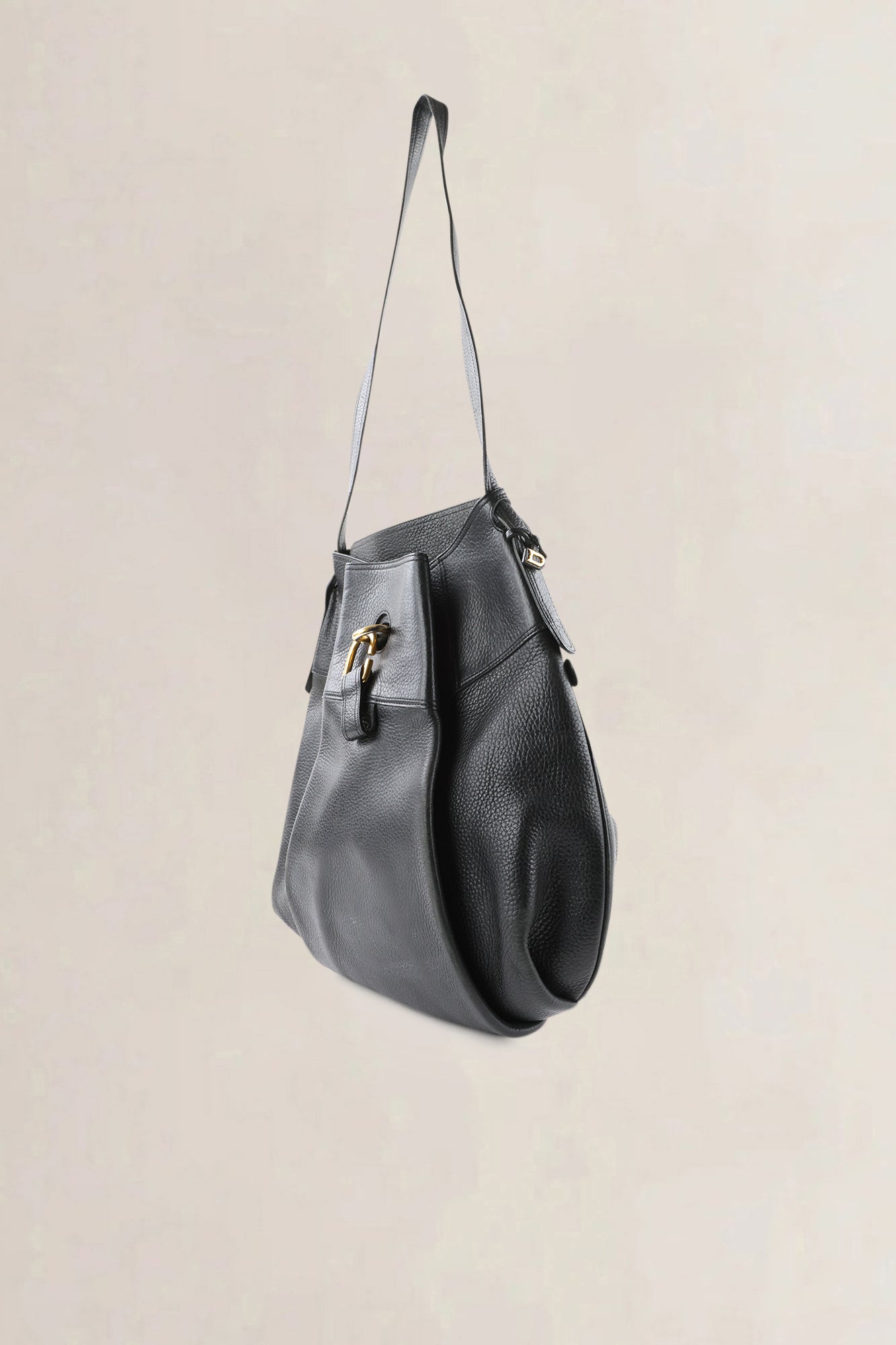 Delvaux Black Leather Faust Shoulder Bag