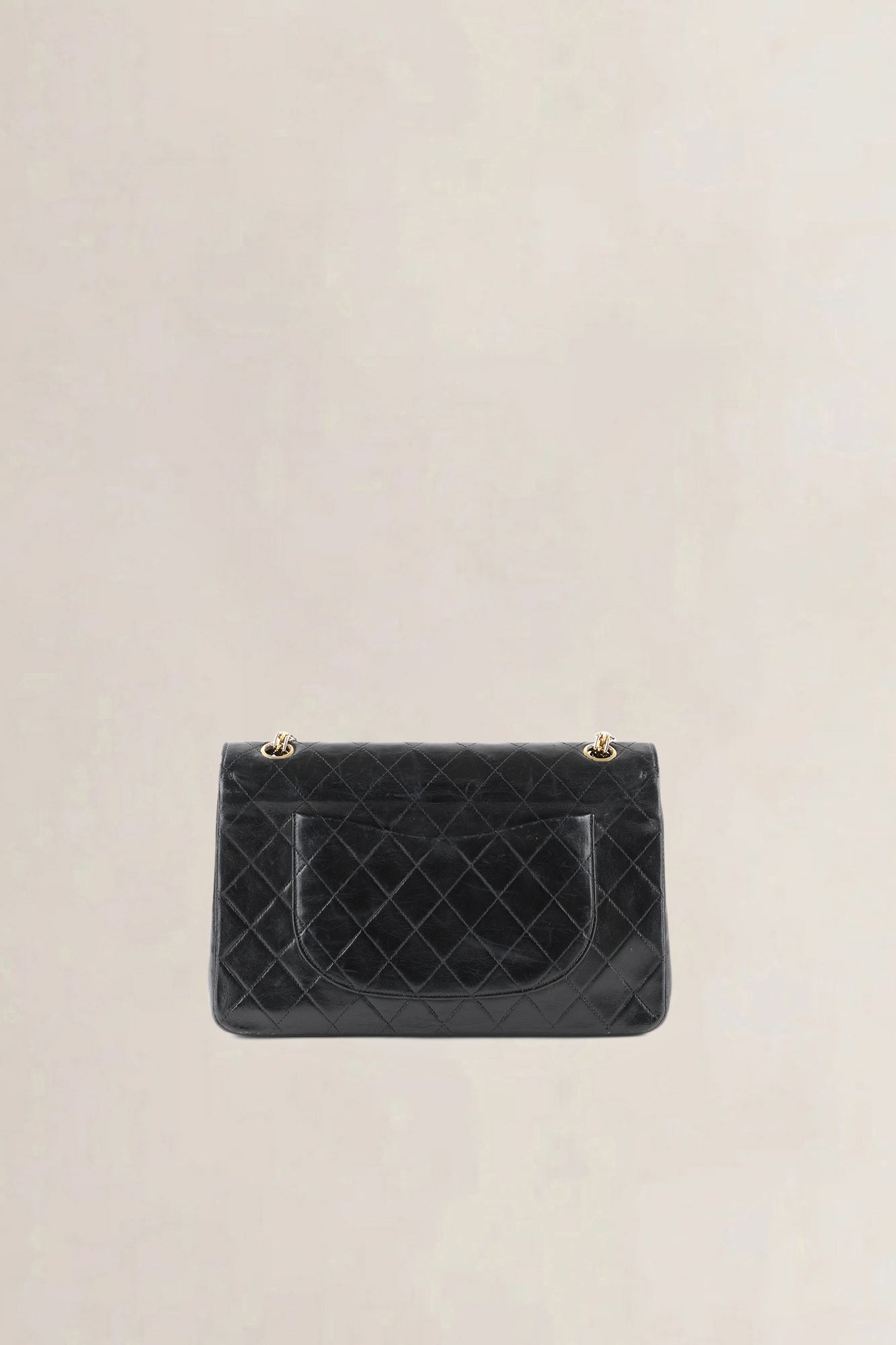 Chanel Vintage Classic Black Lambskin Double Flap Shoulder Bag