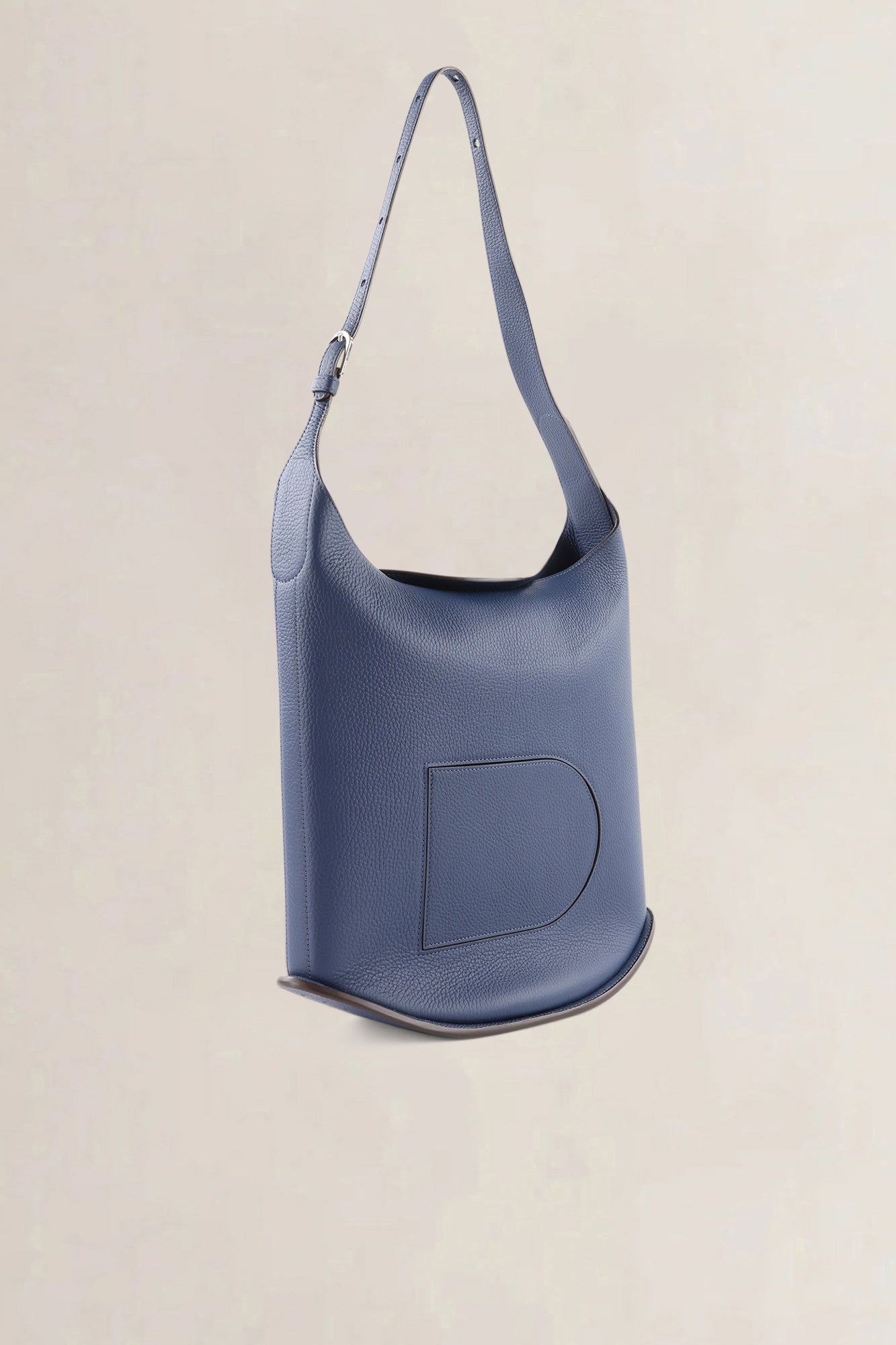 Delvaux Blue Taurillon Soft Leather Le Pin Hobo MM Crossbody Bag