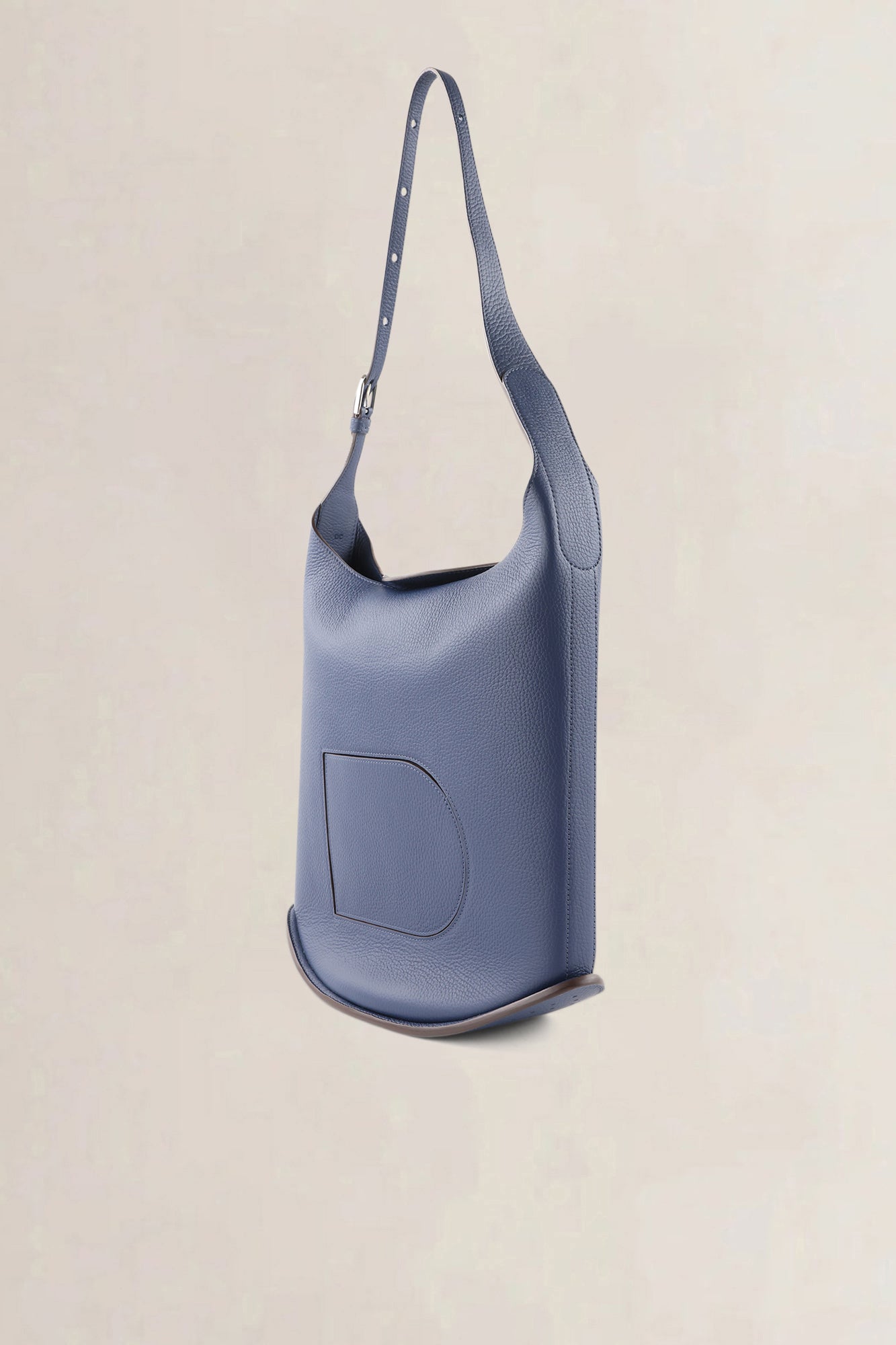 Delvaux Blue Taurillon Soft Leather Le Pin Hobo MM Crossbody Bag