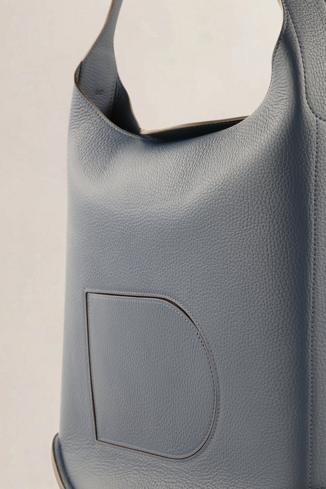 Delvaux Blue Taurillon Soft Leather Le Pin Hobo MM Crossbody Bag