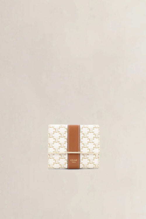 Céline Triomphe Beige Leather Bi-Fold Wallet