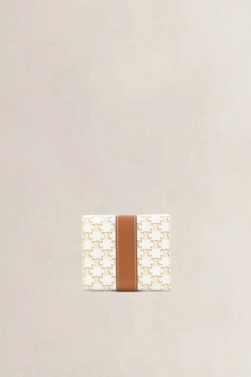Céline Triomphe Beige Leather Bi-Fold Wallet
