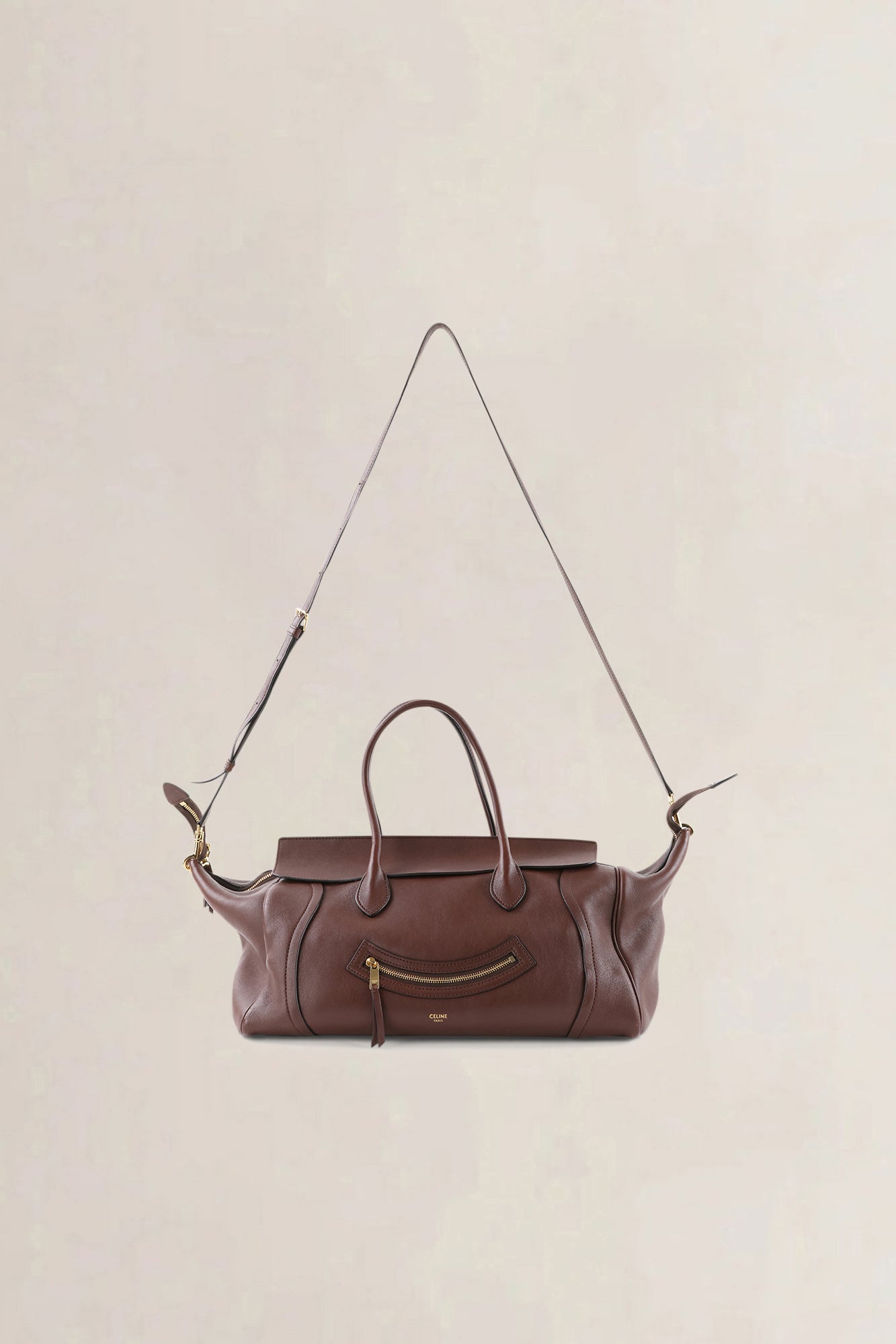 Céline Brown Smile Luggage Shoulder Bag