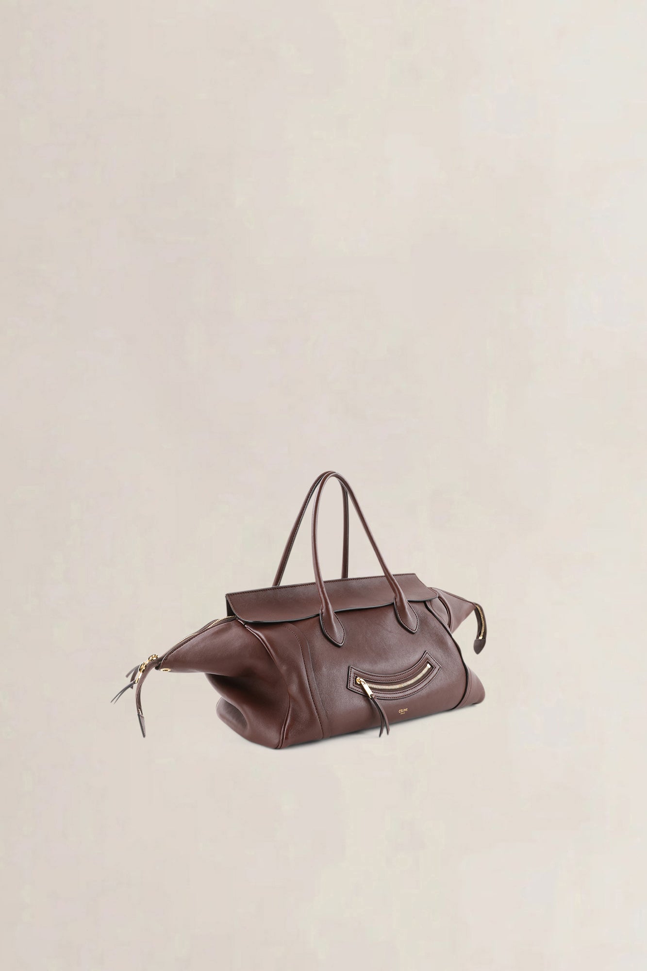 Céline Brown Smile Luggage Shoulder Bag