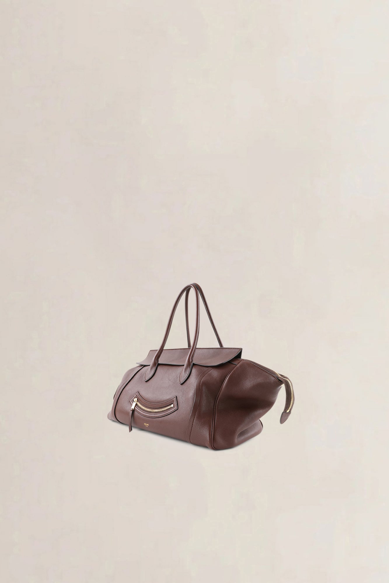 Céline Brown Smile Luggage Shoulder Bag