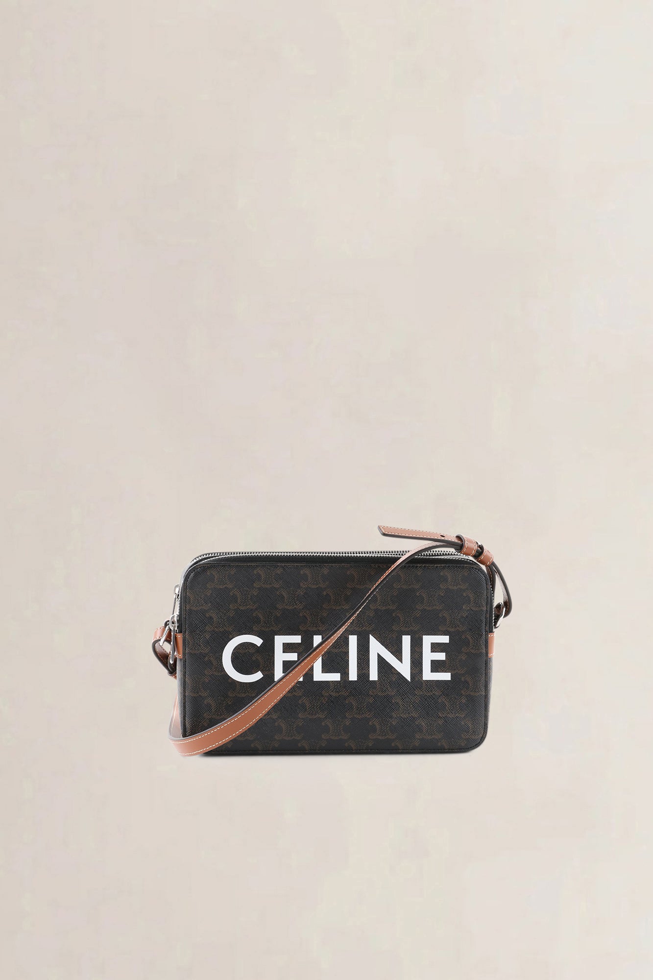Celine Brown Triomphe Canvas Medium Messenger Bag