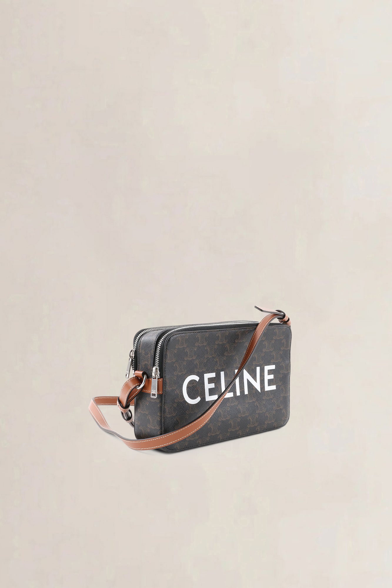 Celine Brown Triomphe Canvas Medium Messenger Bag