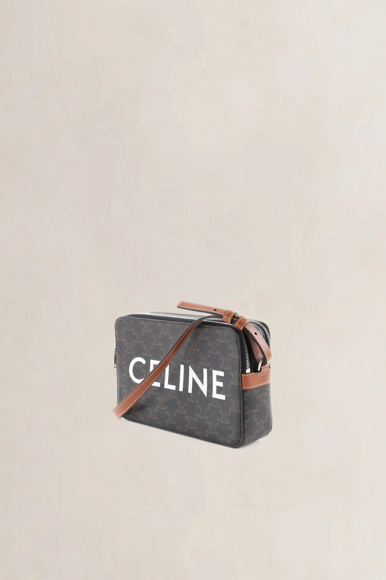 Celine Brown Triomphe Canvas Medium Messenger Bag