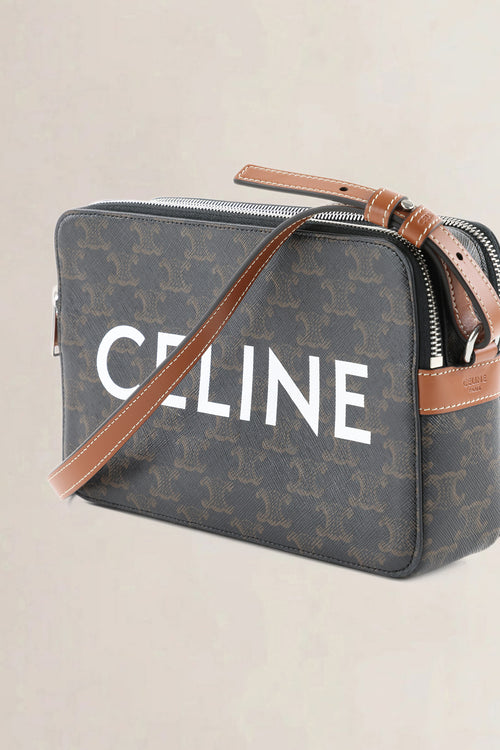 Celine Brown Triomphe Canvas Medium Messenger Bag