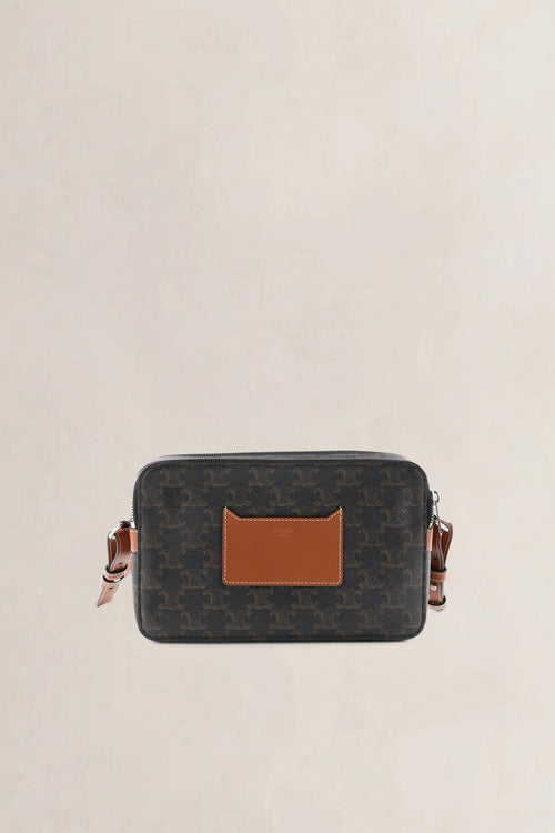 Celine Brown Triomphe Canvas Medium Messenger Bag
