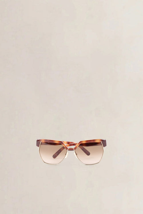 Chloé Brown Dafne Geometric Sunglasses