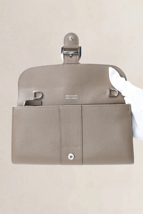 Delvaux Tourterelle Brilliant Long Wallet On Chain