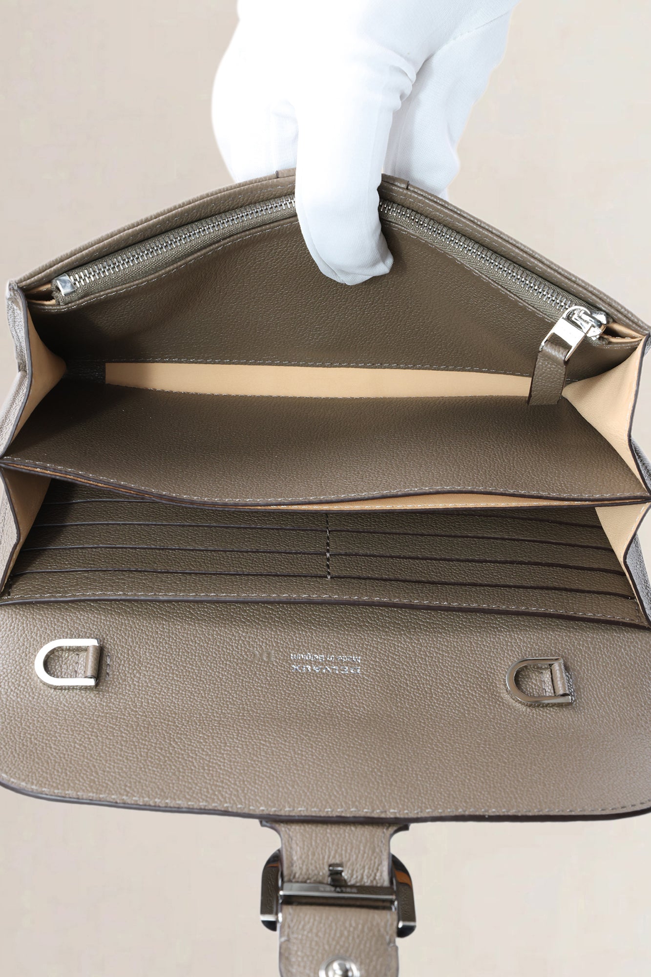 Delvaux Tourterelle Brilliant Long Wallet On Chain