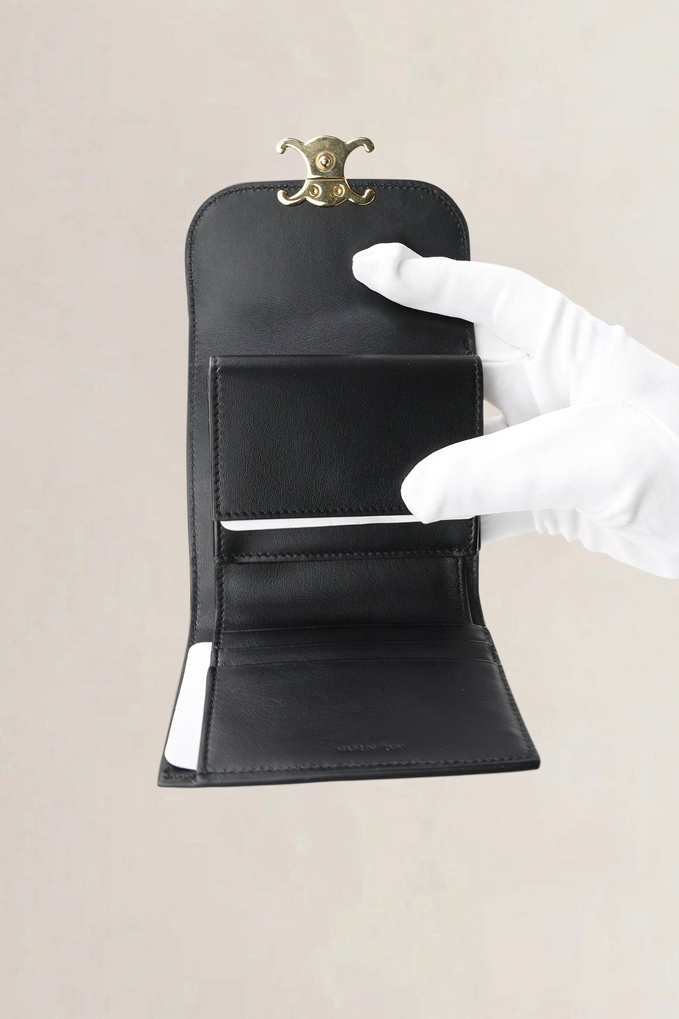 Céline Triomphe black shiny calfskin — preloved