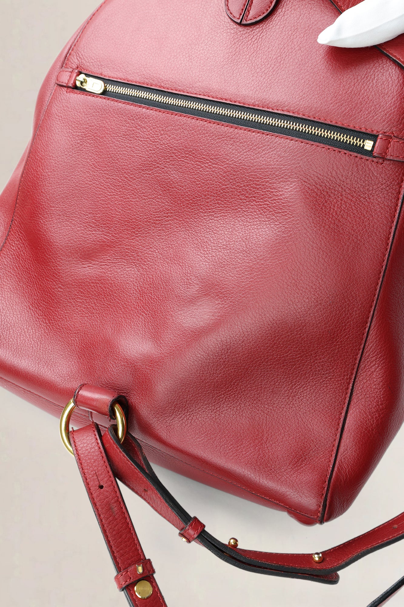 Delvaux Rosso Leather Corcovado Backpack