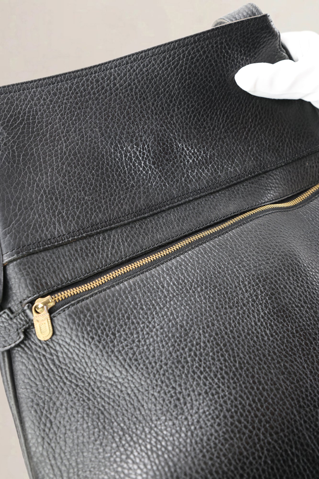 Delvaux Black Leather Faust Shoulder Bag