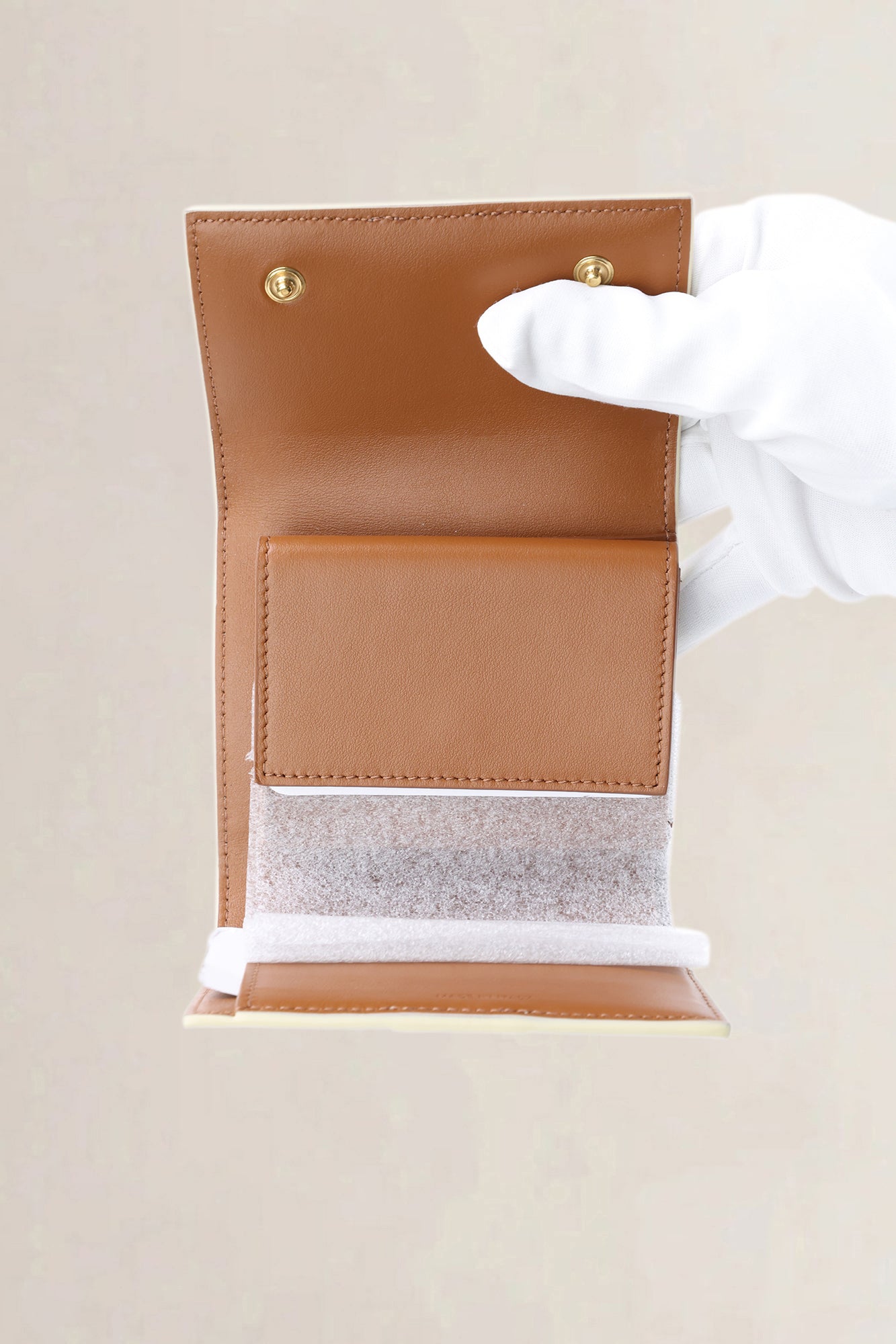 Céline Triomphe Beige Leather Bi-Fold Wallet