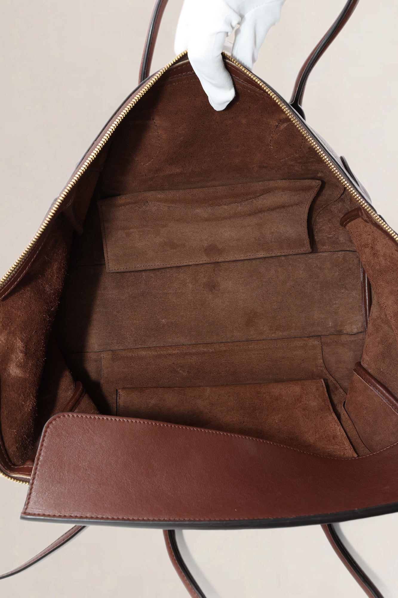 Céline Brown Smile Luggage Shoulder Bag