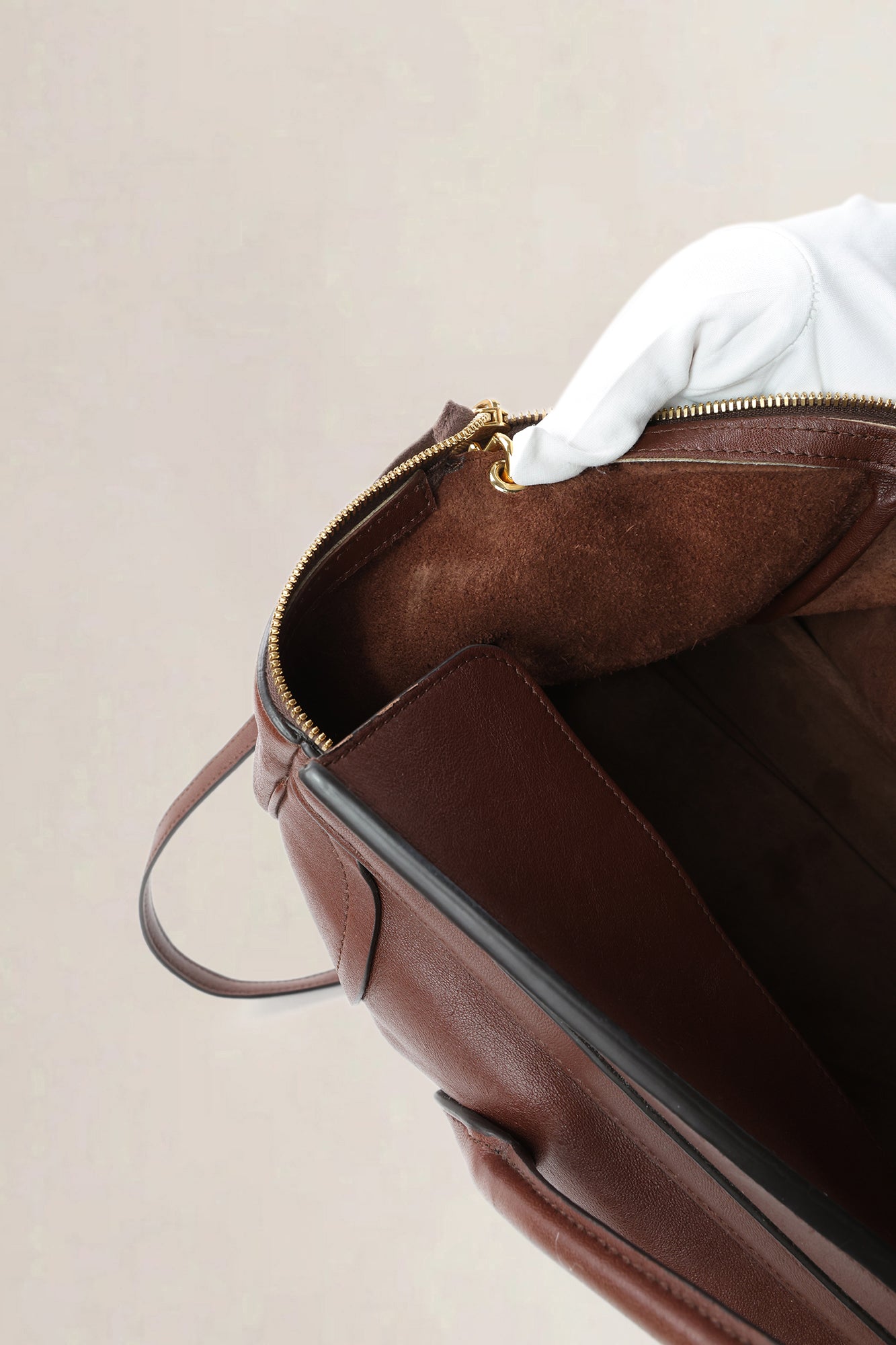 Céline Brown Smile Luggage Shoulder Bag
